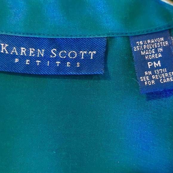 Karen Scott Petites Iridescent Blouse - Picture 3 of 3